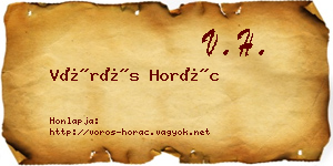 Vörös Horác névjegykártya
